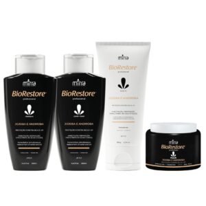 KIT JOJOBA & ANDIROBA CONDITIONER 270ML + SHAMPOO 270ML + MASK 250G + LEAVE-IN 180G